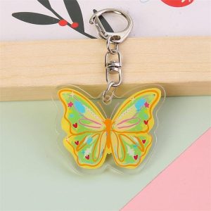 butterfly keychain yellow