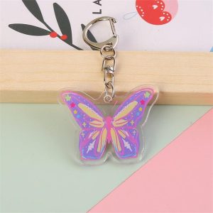 butterfly keychain purple